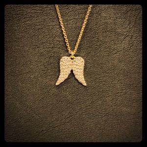 Adjustable Gold/Silver w/Diamonds Angel Wing Neck